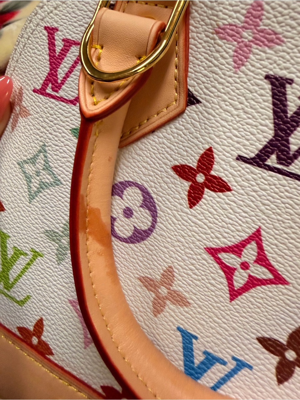 Louis Vuitton White Multicolor Monogram Mini Alma Satchel - Picture 4 of 6